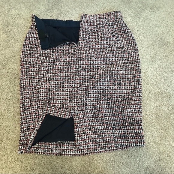 J. Crew Collection red black white tweed pencil skirt Sz 10 - Picture 5 of 12